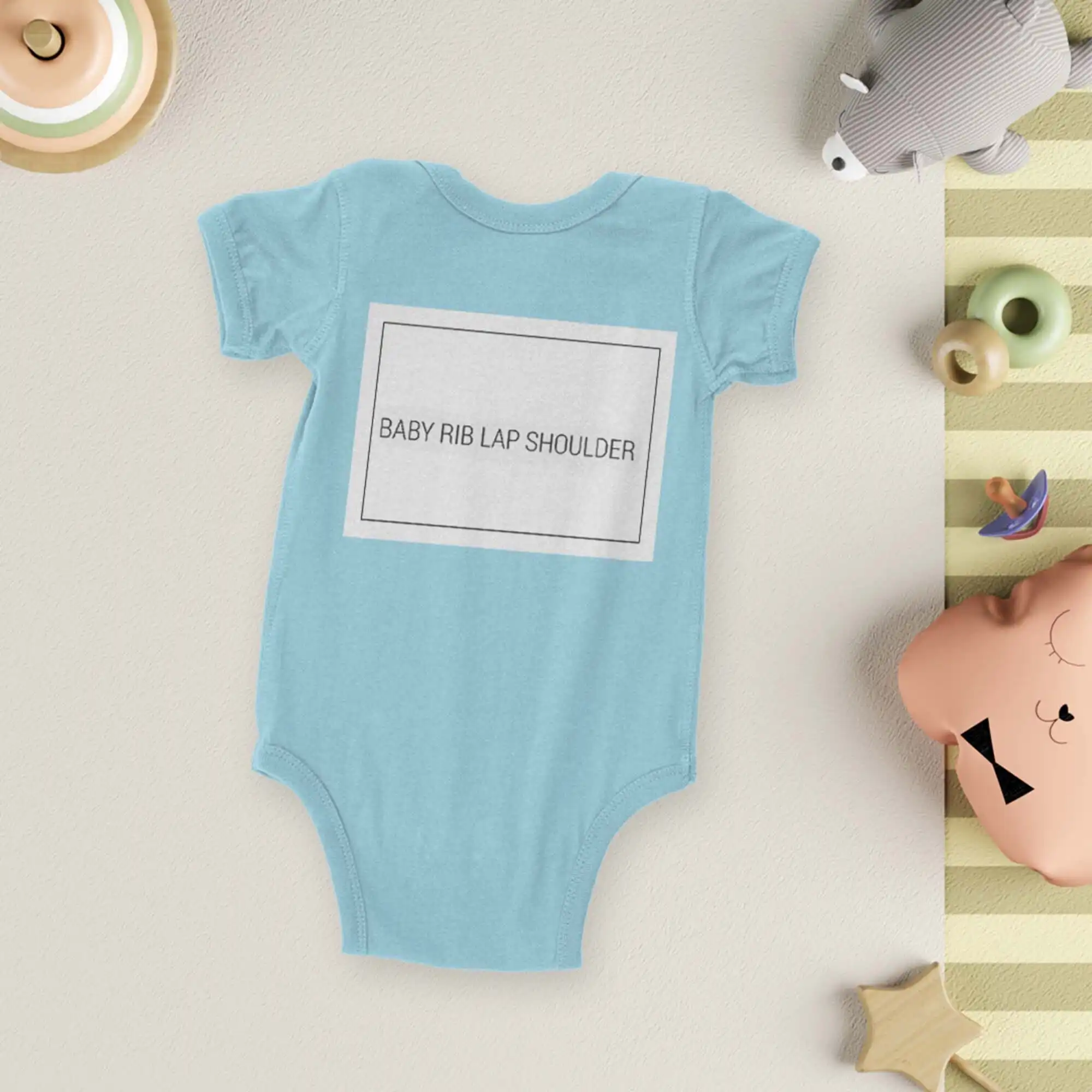 Apparel photography of baby suits on lifestyle background using domyshoot app