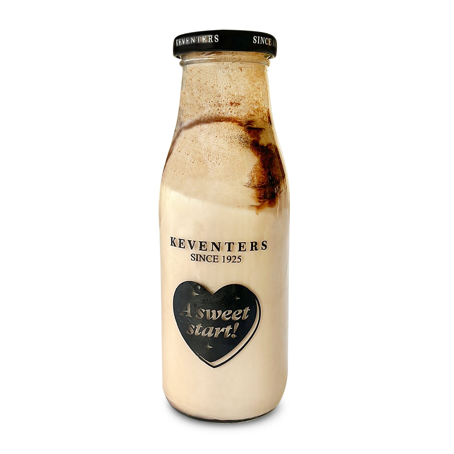 Food photography of chocolate milk bottle on white background using DoMyShoot  