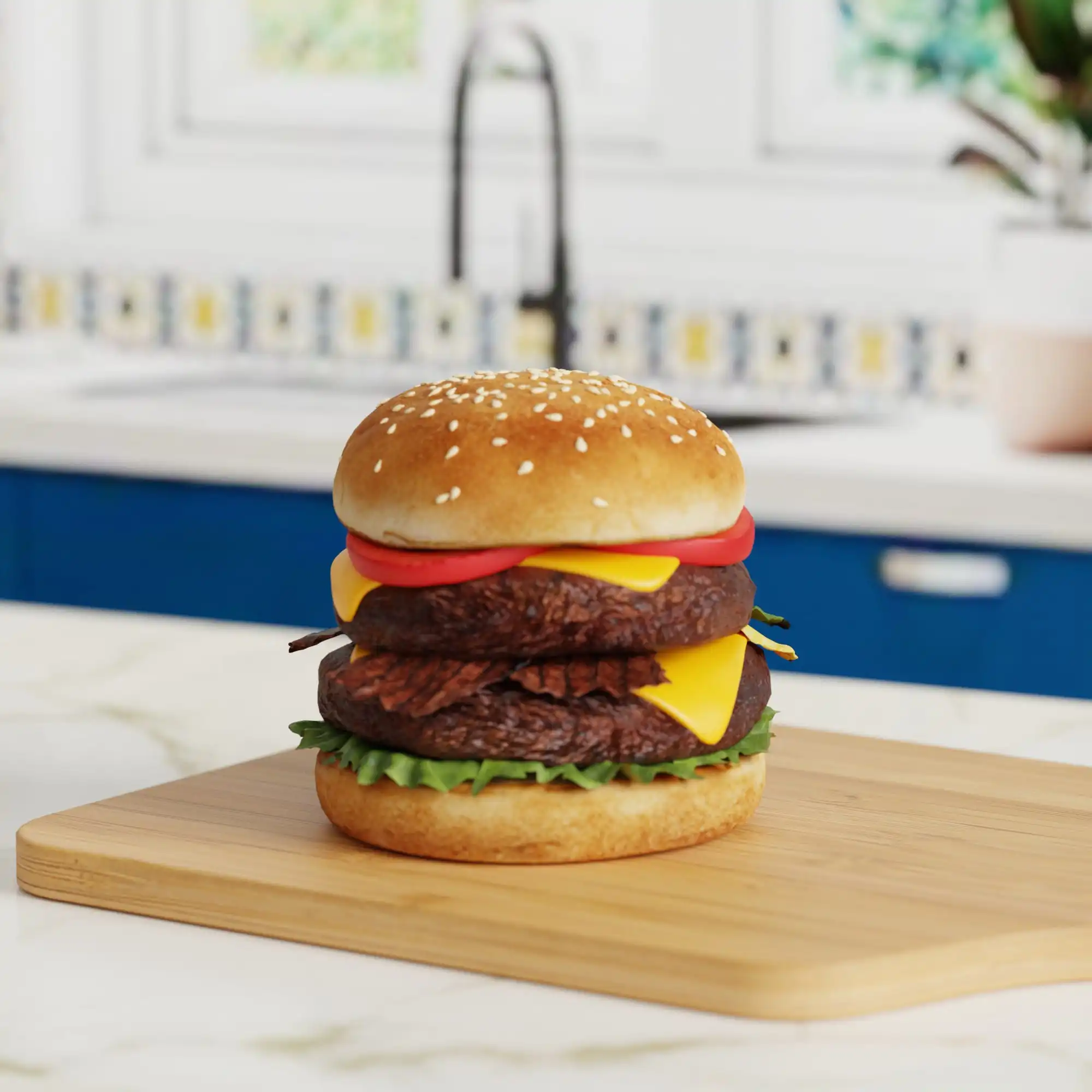 Food photography of burger on lifestyle background using DoMyShoot  