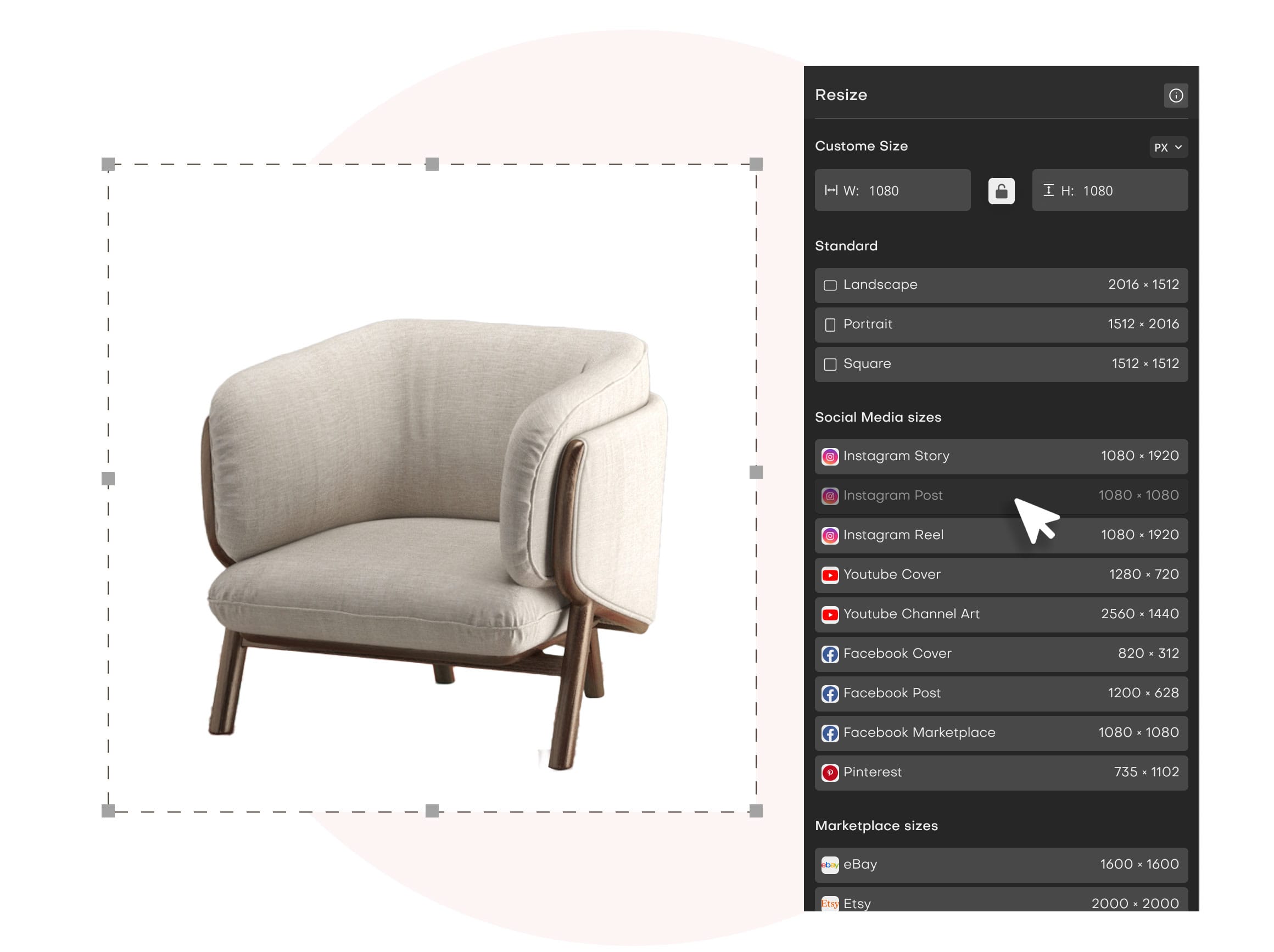 DoMyShoot is an eCommerce product photography editor which is used for furniture image editing 